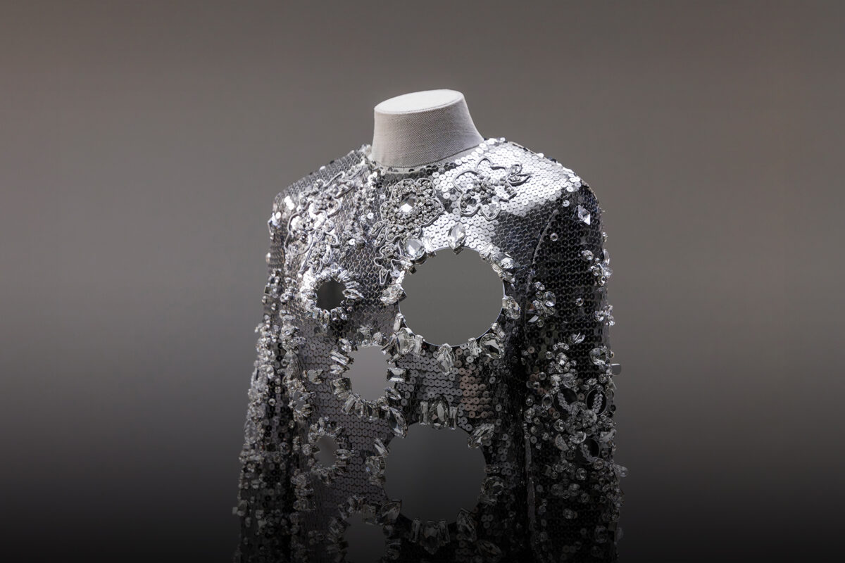 This Prada dress is crafted with 2,500 crystals